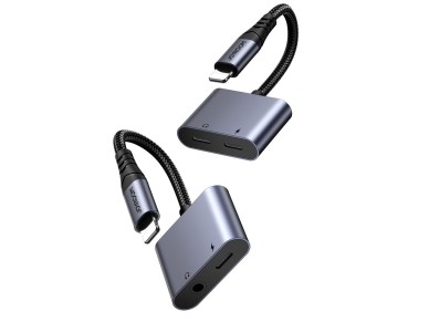 Joyroom SY-L02 Lightning to 2x Lightning DAC adapter 2in1 - black