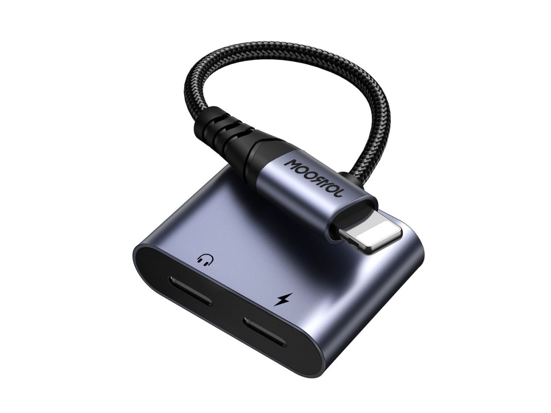 Joyroom SY-L02 Lightning to 2x Lightning DAC adapter 2in1 - black