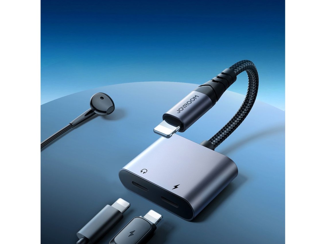Joyroom SY-L02 Lightning to 2x Lightning DAC adapter 2in1 - black