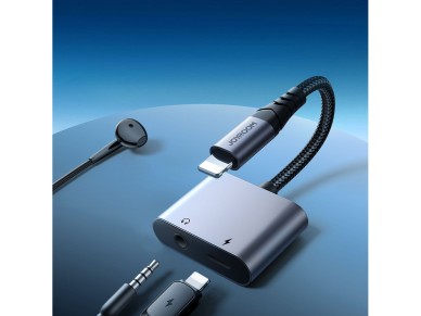 Joyroom SY-L01 Lightning to Lightning / 3.5 mm mini jack DAC adapter 2in1 - black