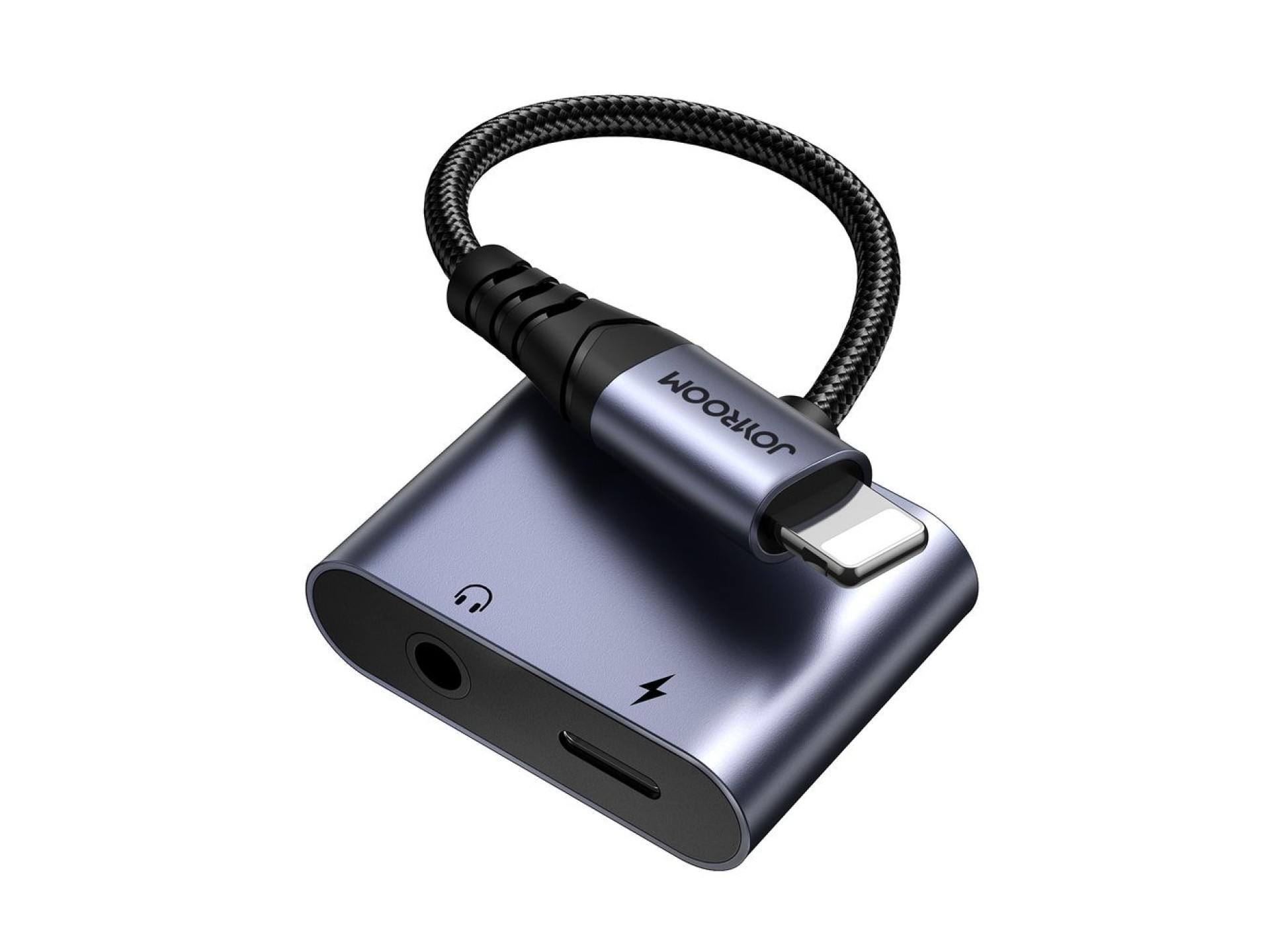 Joyroom SY-L01 Lightning to Lightning / 3.5 mm mini jack DAC adapter 2in1 - black