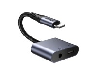 Joyroom SY-L01 Lightning to Lightning / 3.5 mm mini jack DAC adapter 2in1 - black