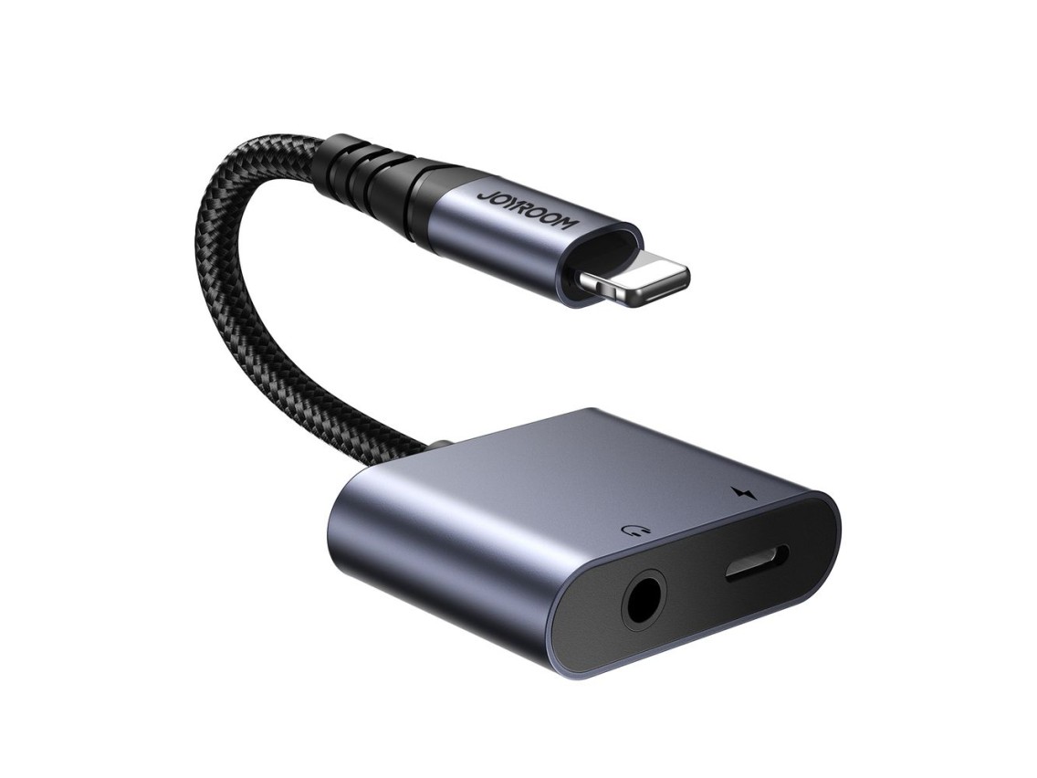 Joyroom SY-L01 Lightning to Lightning / 3.5 mm mini jack DAC adapter 2in1 - black