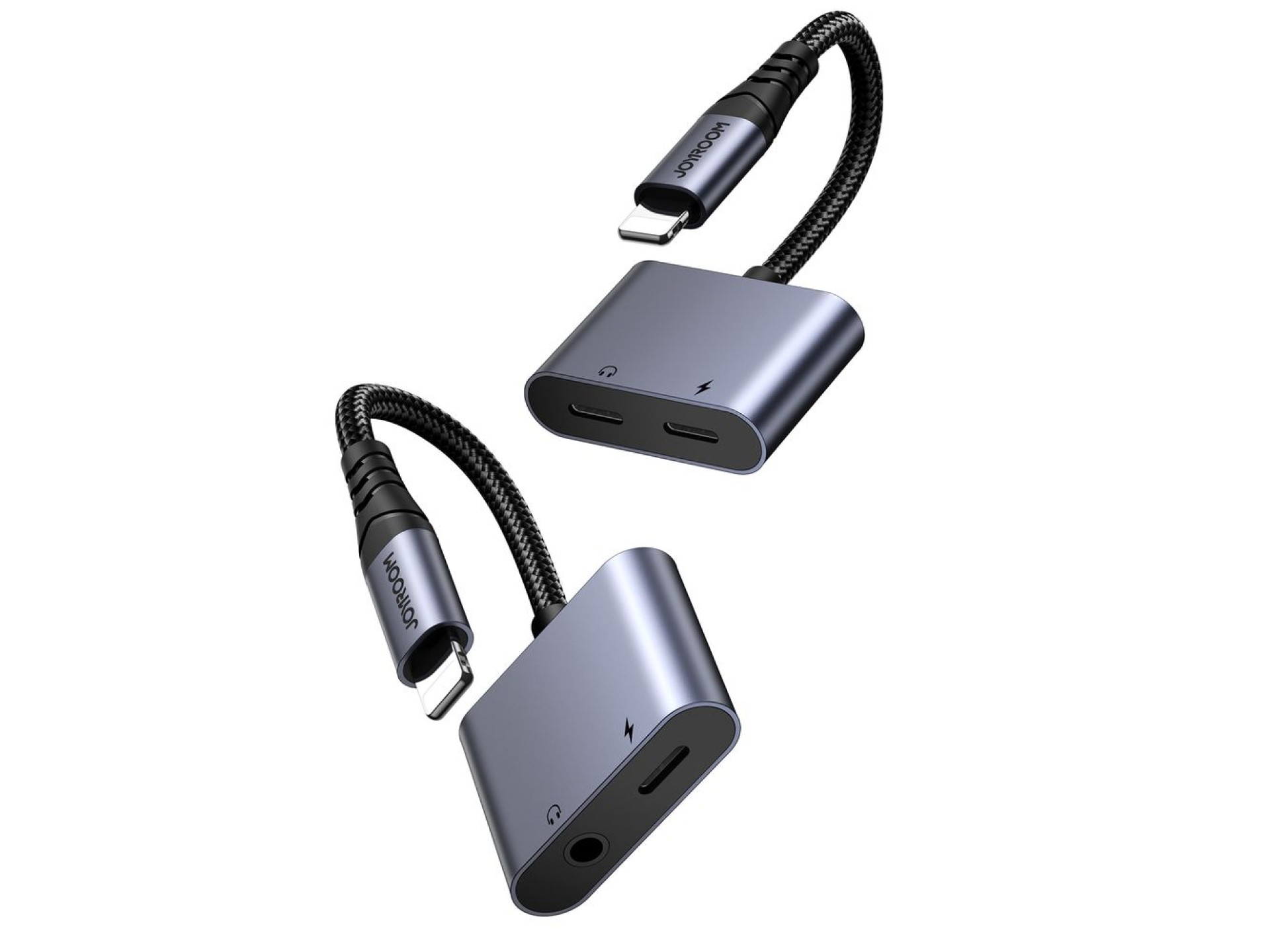 Joyroom SY-L01 Lightning to Lightning / 3.5 mm mini jack DAC adapter 2in1 - black