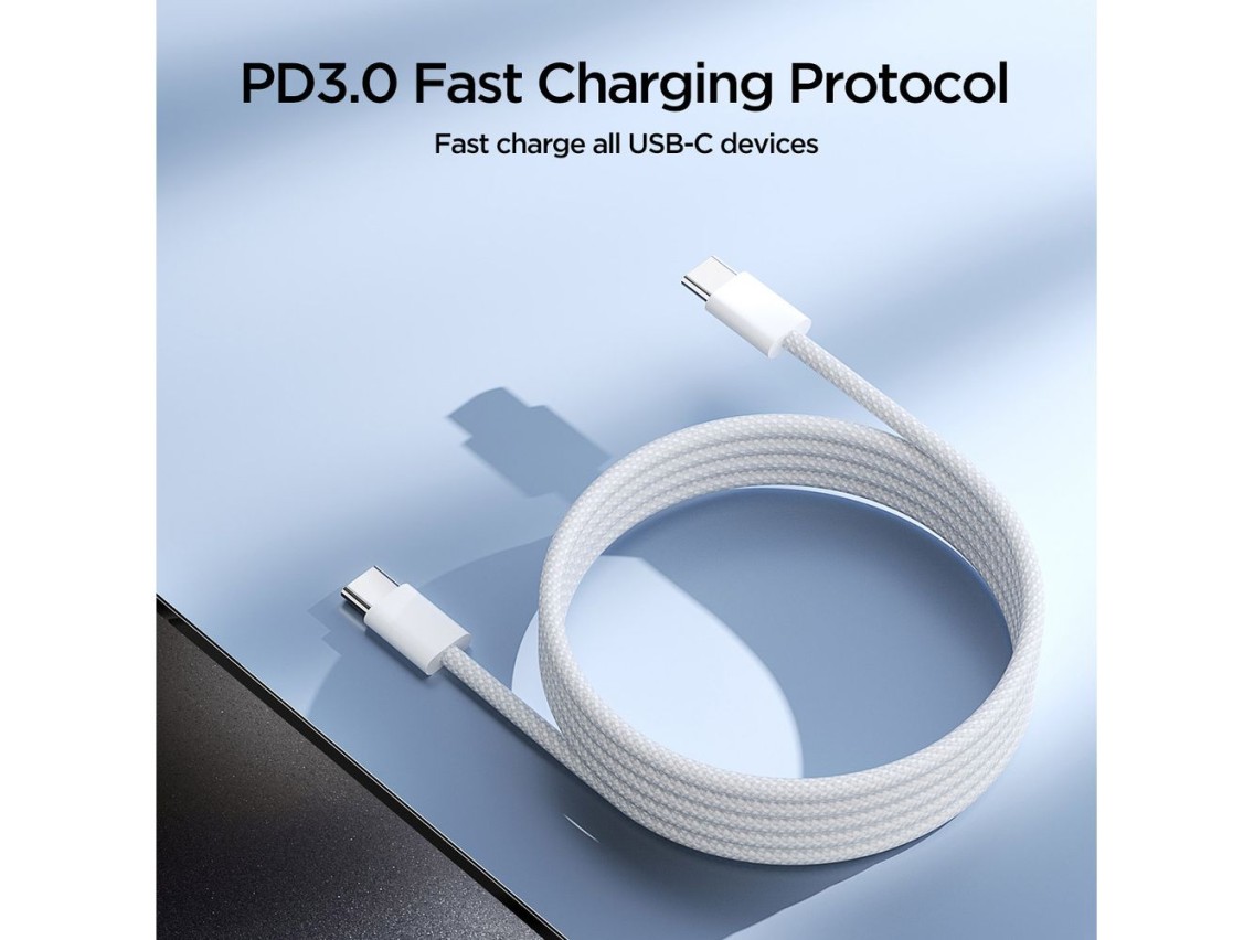 Cabo USB-C / USB-C 60W Joyroom Ben Series S-A45 de 1 m - Branco