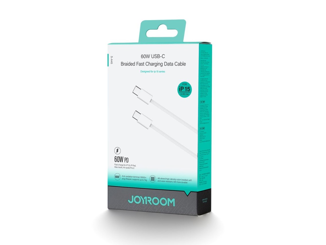 Cabo USB-C / USB-C 60W Joyroom Ben Series S-A45 de 1 m - Branco