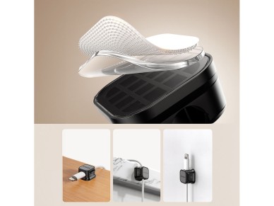 Joyroom JR-ZS368 magnetic cable organizer - black (3 pcs.)