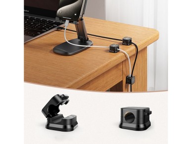 Joyroom JR-ZS368 magnetic cable organizer - black (3 pcs.)