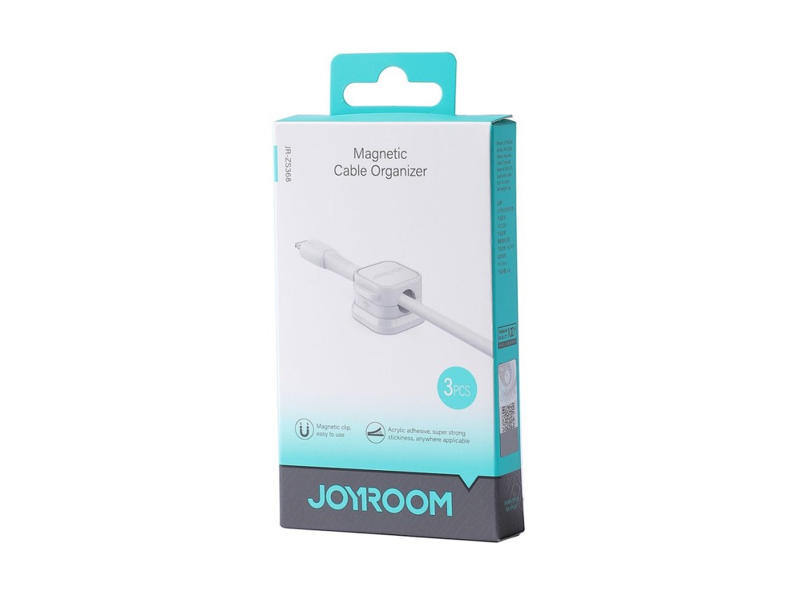 Joyroom JR-ZS368 magnetic cable organizer - white (3 pcs.)