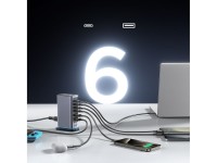 Joyroom JR-TCM02 Multiport GaN Charger 65W EU 4x USB-C 2x USB-A - Dark Gray Joyroom JR-TCM02 Multiport GaN Charger 65W EU 4x USB-C 2x USB-A - Dark Gray