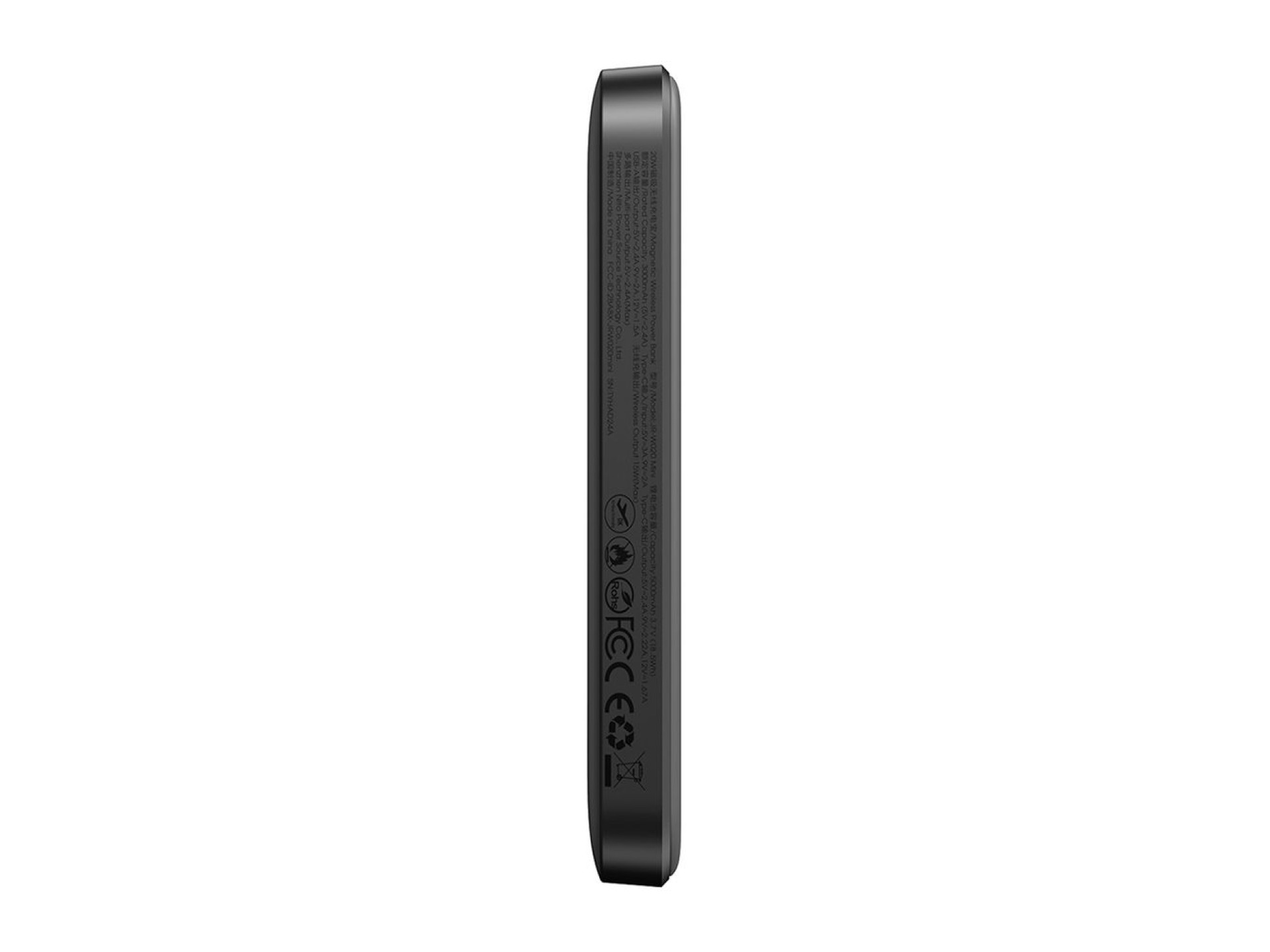 Powerbank Joyroom JR-W020 Mini 5000mAh USB-A USB-C inductivo 20W - negro + cable USB-C / USB-C