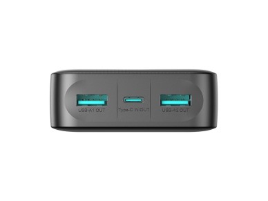 Bater�a externa Joyroom JR-PBF14 de 20000 mAh y 2,4 A con 2 puertos USB-A y 1 puerto USB-C (negra).