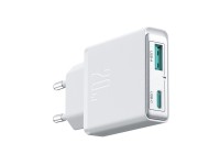 Carregador de parede super fino Joyroom JR-TCF14 20W USB-A USB-C - Branco