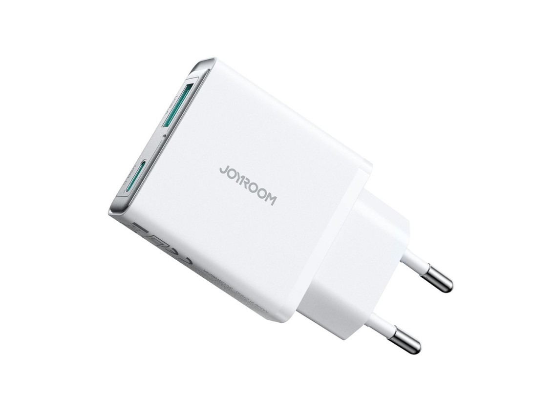Carregador de parede super fino Joyroom JR-TCF14 20W USB-A USB-C - Branco
