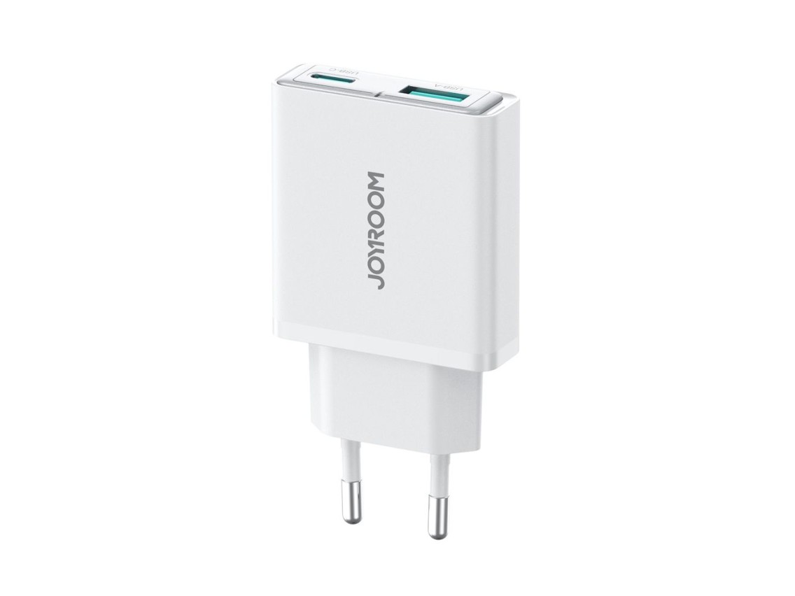 Carregador de parede super fino Joyroom JR-TCF14 20W USB-A USB-C - Branco