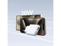 Carregador de parede super fino Joyroom JR-TCF14 20W USB-A USB-C - Branco