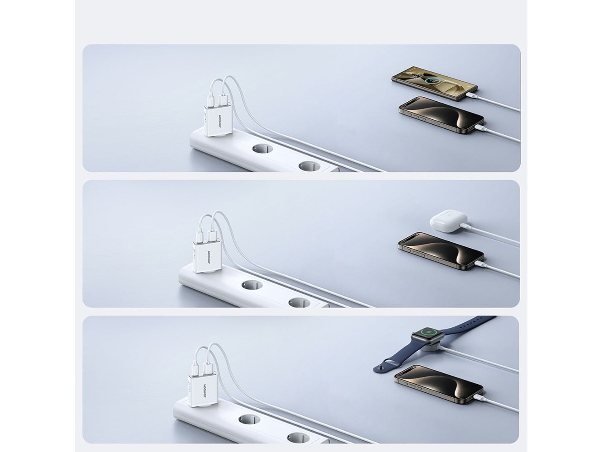 Carregador de parede super fino Joyroom JR-TCF14 20W USB-A USB-C - Branco