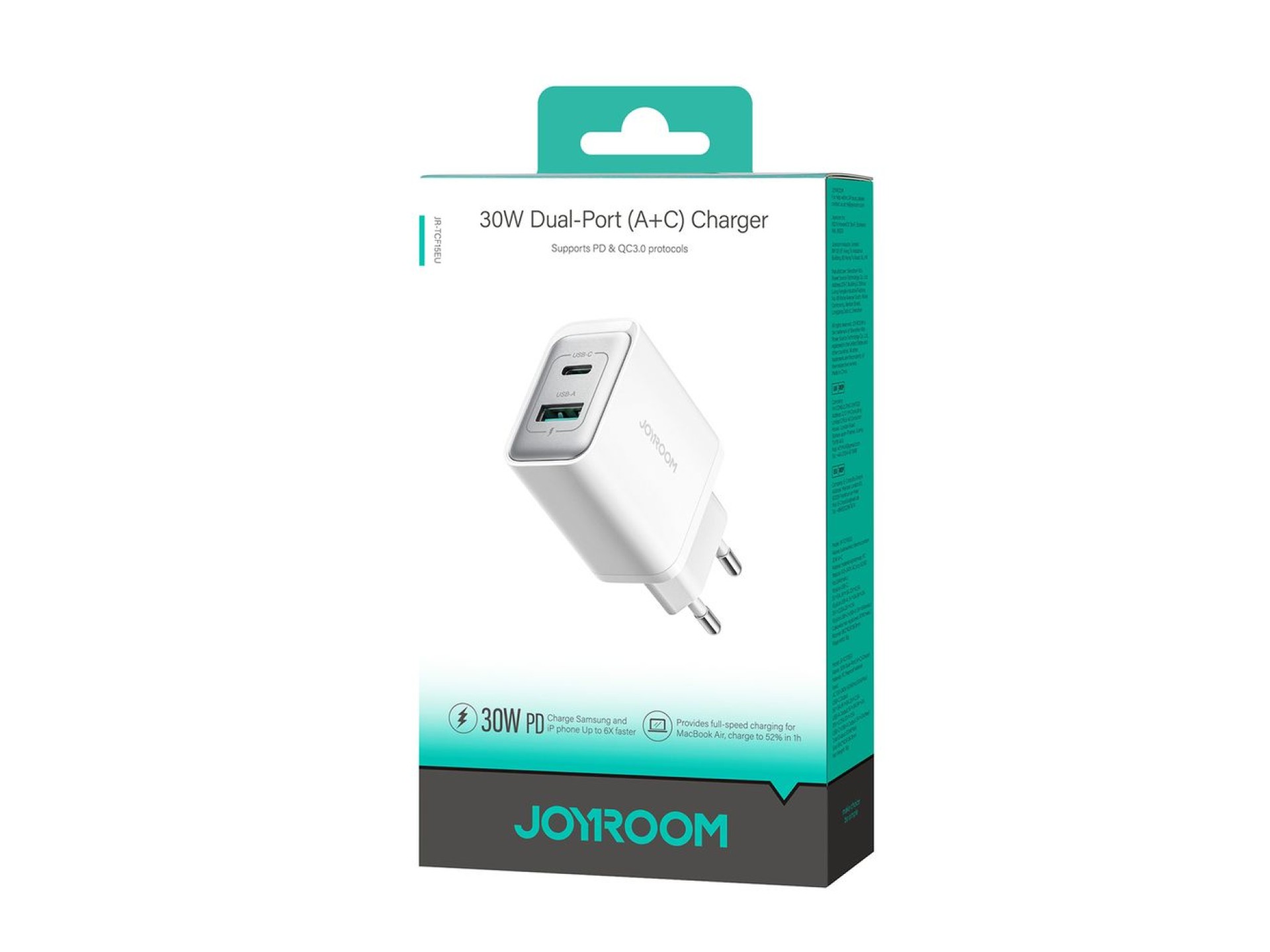 Joyroom JR-TCF15 network charger USB-C / USB-A 30W - white