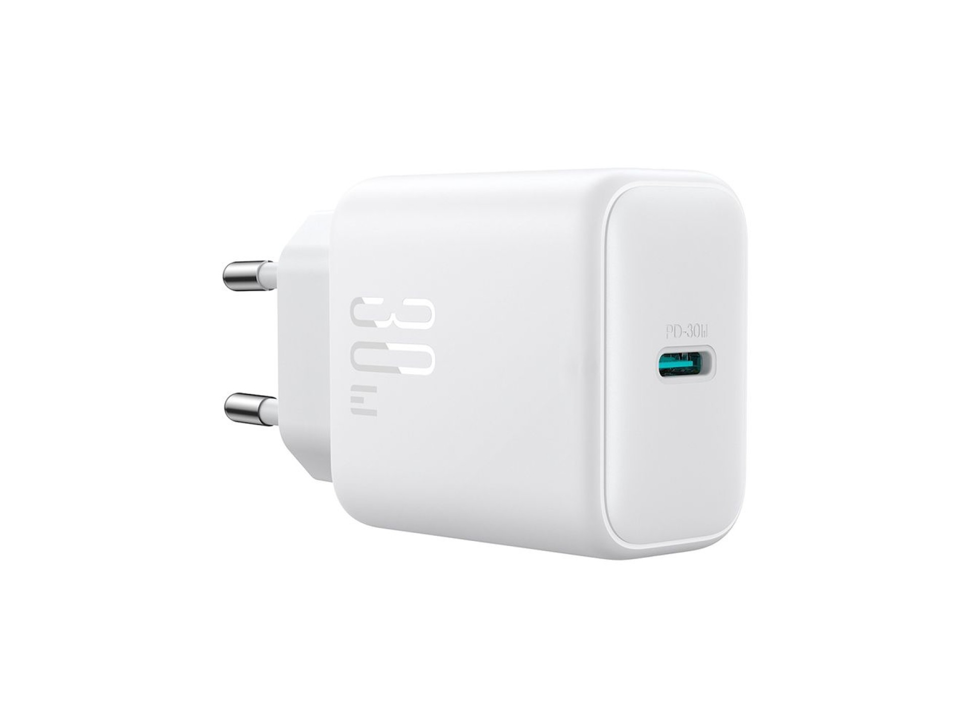 Cargador de red Joyroom JR-TCF24 USB-C PD 30W QC SFC - blanco + cable USB-C de 1 m