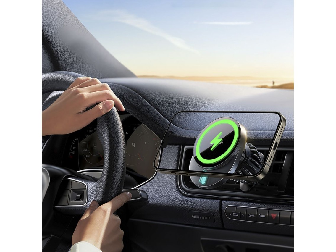 Suporte magnético Joyroom JR-ZS409 com carregador indutivo de 15 W para saída de ar do carro - preto
