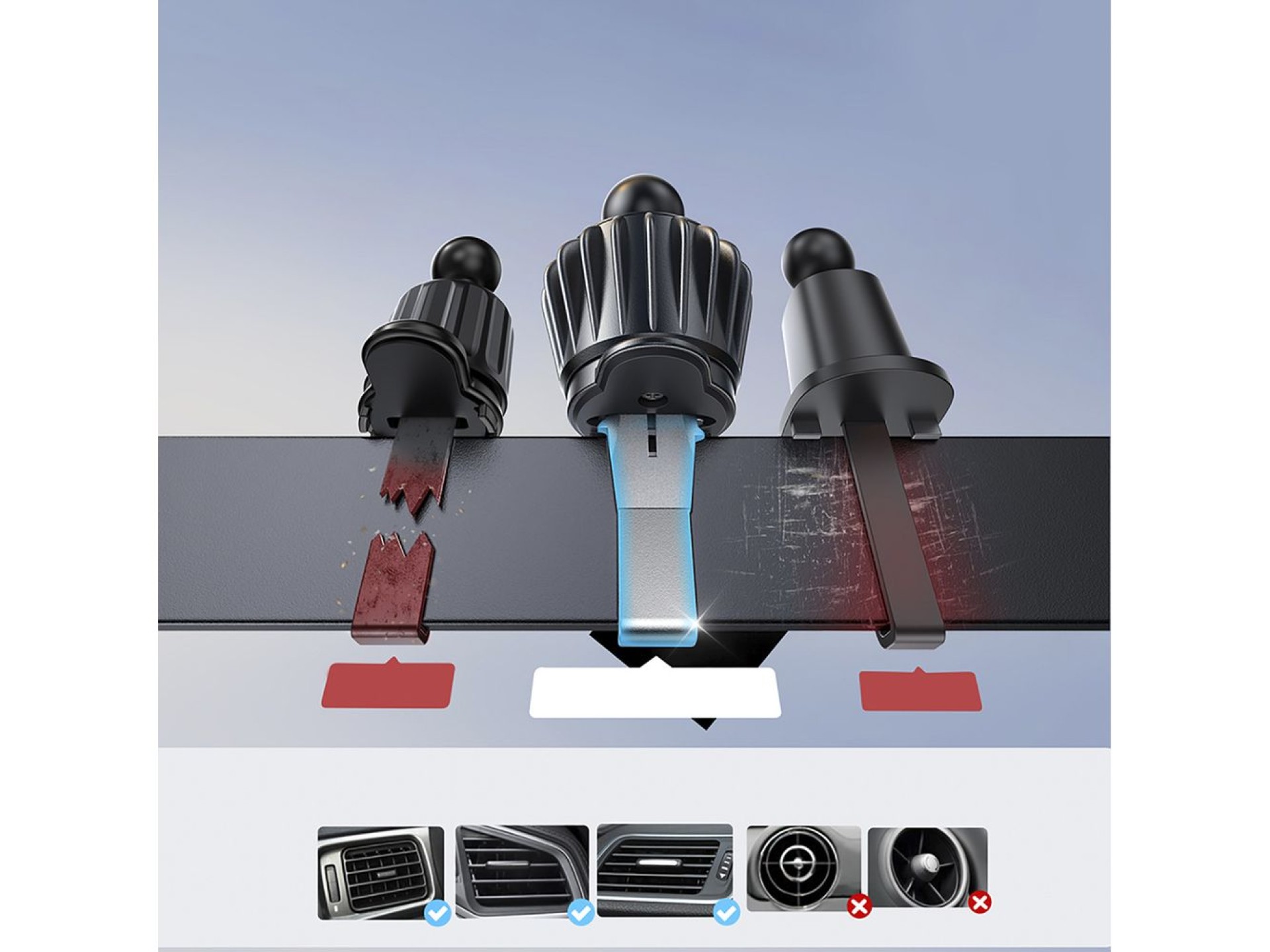 Suporte magnético Joyroom JR-ZS409 com carregador indutivo de 15 W para saída de ar do carro - preto