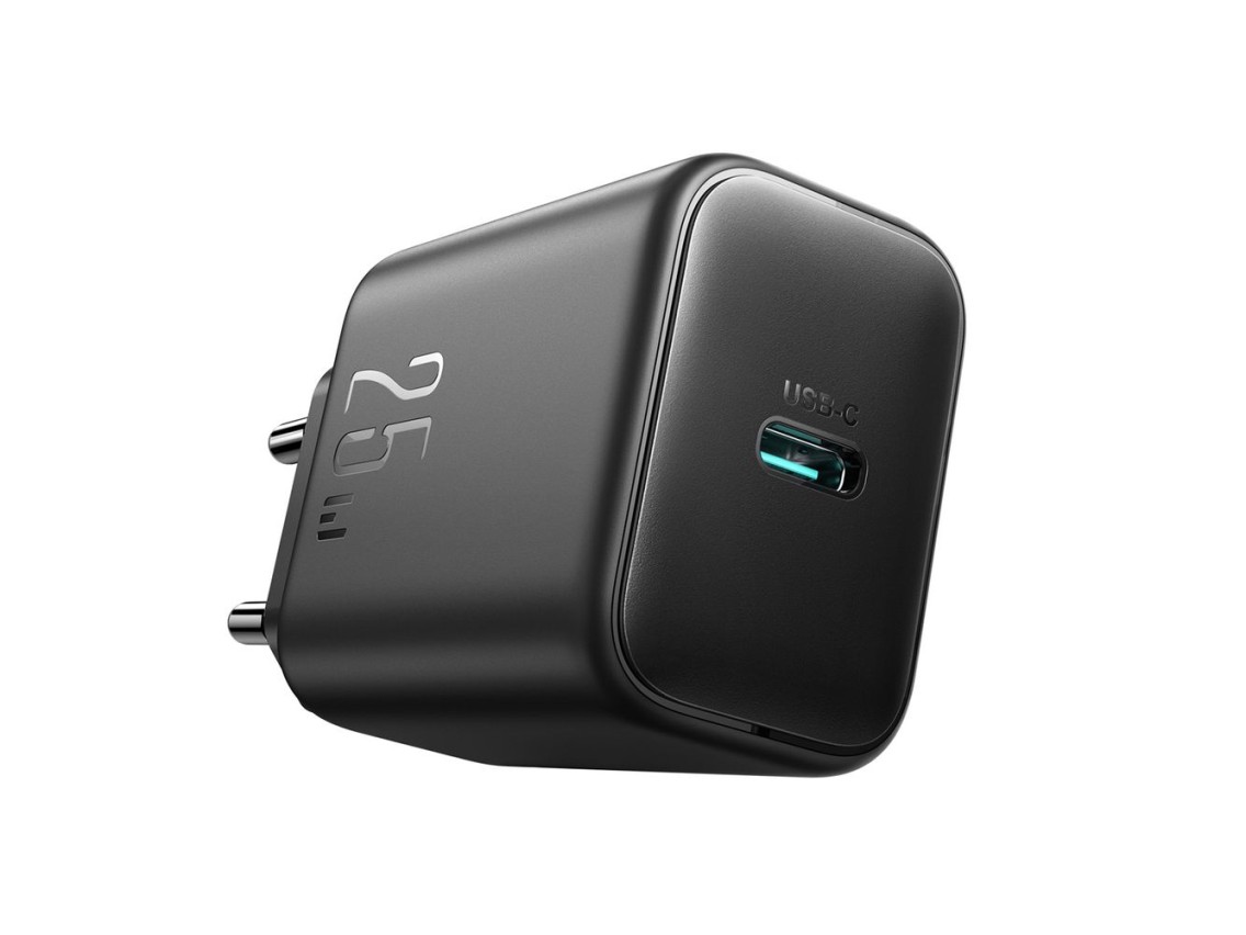 Carregador de rede Joyroom JR-TCF23 USB-C 25W SFC/PPS/PD - preto + cabo USB-C/USB-C de 1m