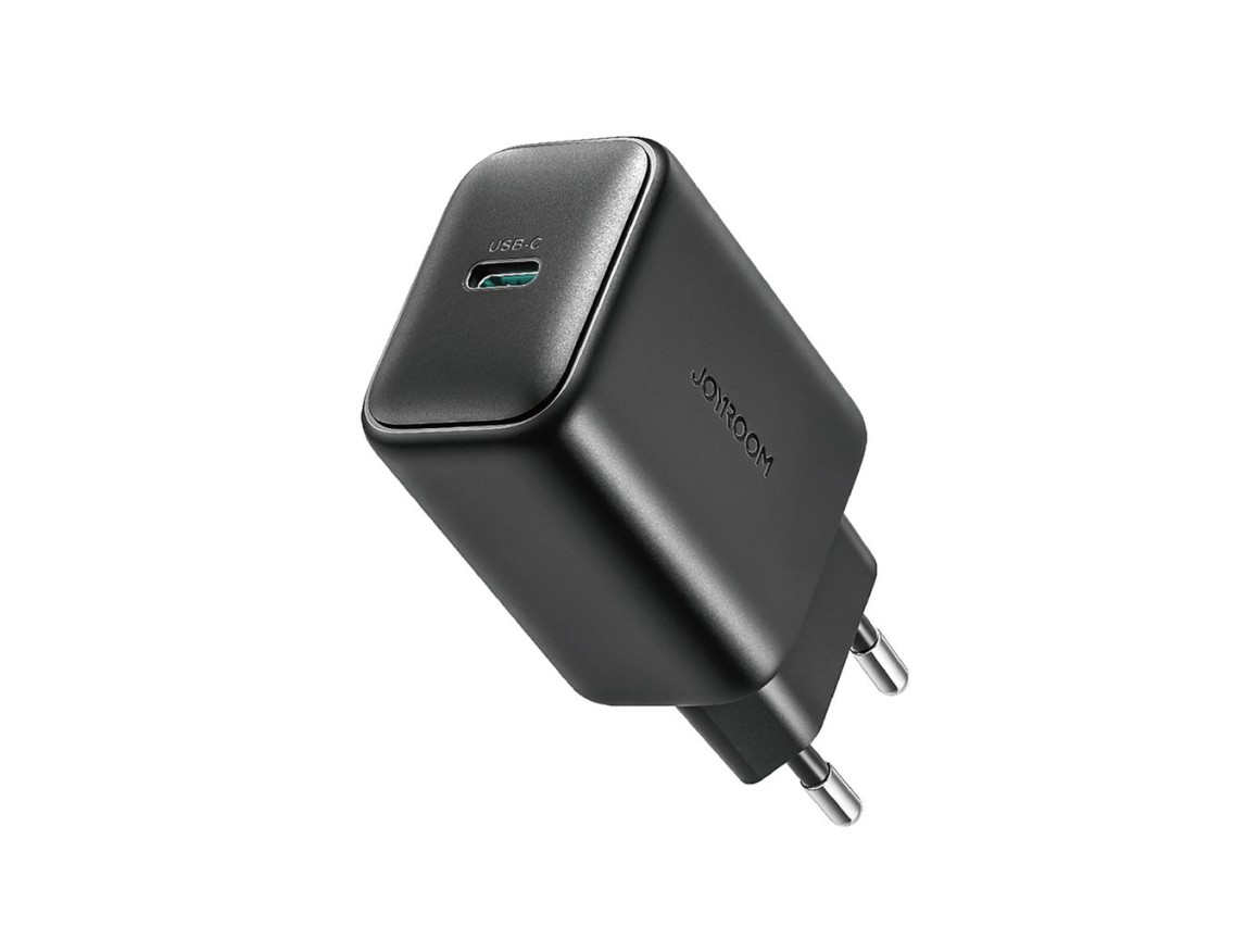 Carregador de rede Joyroom JR-TCF23 USB-C 25W SFC/PPS/PD - preto + cabo USB-C/USB-C de 1m