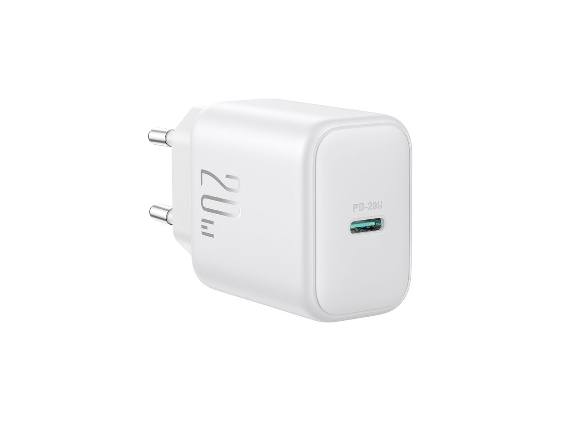 Joyroom JR-TCF20 USB-C PD 20W network charger - white + USB-C / Lightning cable 1m