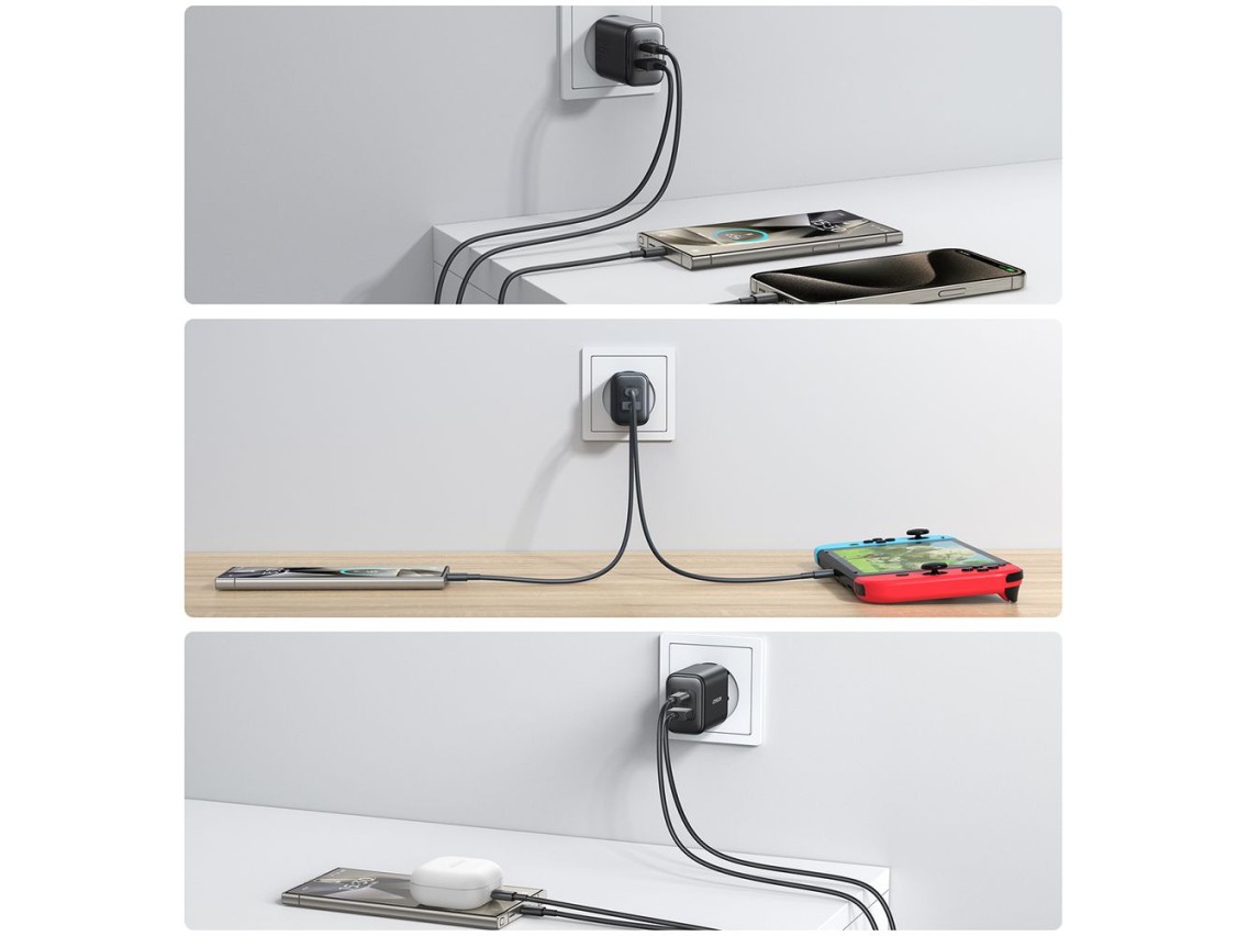 Cargador de red Joyroom JR-TCF13 USB-C / USB-A 25W SFC / PPS / PD - negro