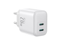 Cargador de red Joyroom JR-TCF12 2x USB-C 20W PD / QC 3.0 - blanco Cargador de red Joyroom JR-TCF12 2x USB-C 20W PD / QC 3.0 - blanco