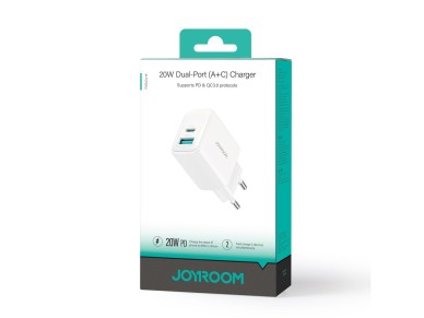 Joyroom JR-TCF21 network charger USB-C / USB-A 20W PD / QC 3.0 - white
