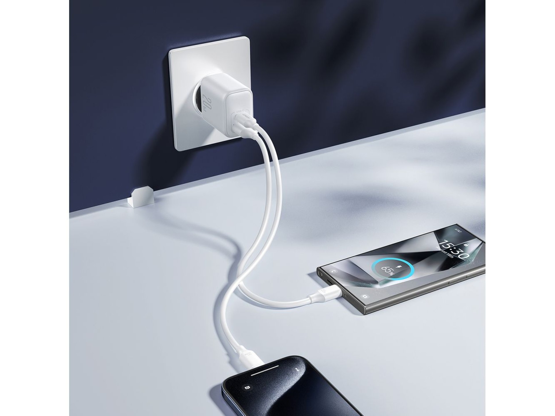Joyroom JR-TCF21 network charger USB-C / USB-A 20W PD / QC 3.0 - white