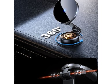 Joyroom JR-ZS408 magnetic holder with 15W inductive charger for car cockpit - black