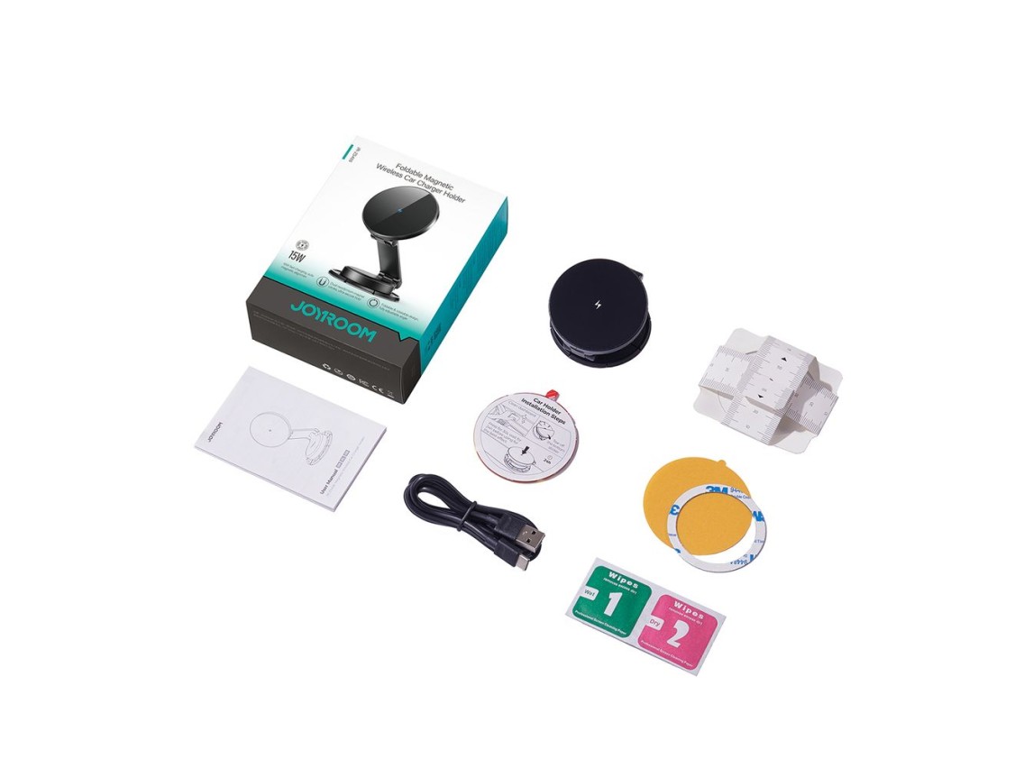 Soporte magn�tico Joyroom JR-ZS408 con cargador inductivo de 15 W para el habit�culo del coche - neg
