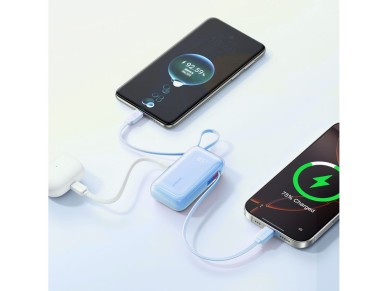 Joyroom JR-PR2L 10000mAh 35W Power Bank with Built-in Retractable USB-C Cable and Lightning Lanyard Joyroom JR-PR2L 10000mAh 35W Power Bank with Built-in Retractable USB-C Cable and Lightning Lanyard