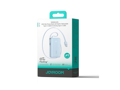Bater�a externa Joyroom JR-PR2L de 10000 mAh y 35 W con cable USB-C retr�ctil integrado y cable USB-