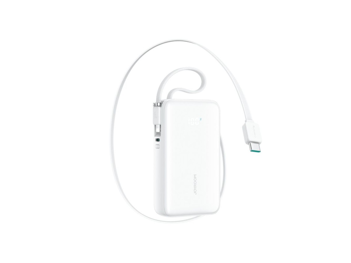 Batería externa Joyroom JR-PR2L de 10000 mAh y 35 W con cable USB-C retráctil integrado y cable Ligh