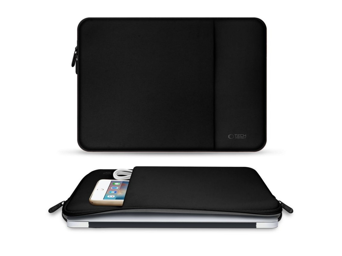 Capa para laptop Tech-Protect de neoprene de 13 polegadas - Preta