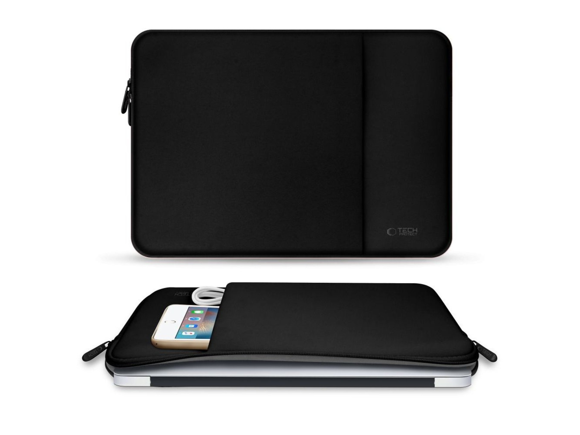 Capa para laptop Tech-Protect em neoprene de 15 a 16 polegadas - Preta