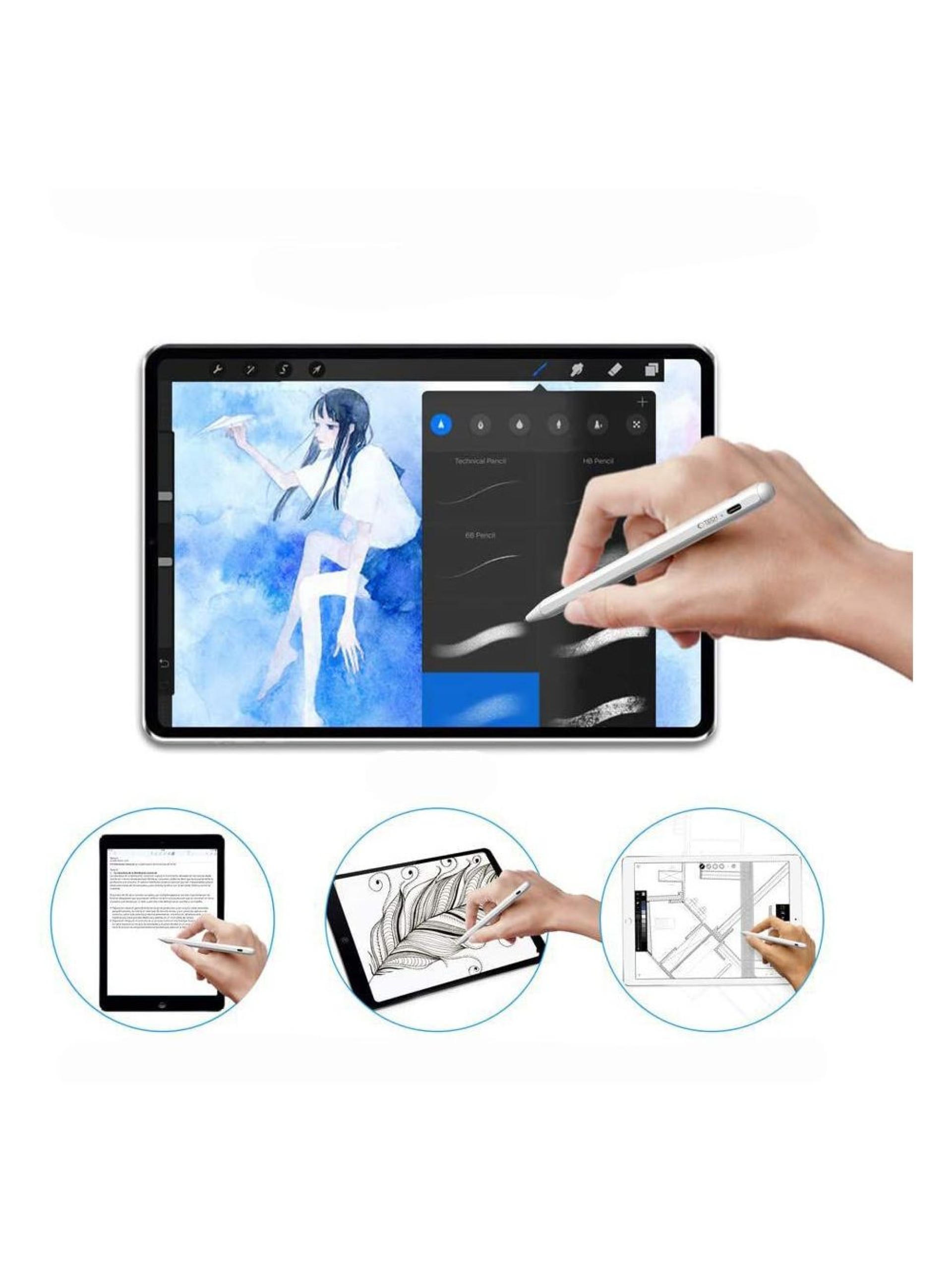 Lápiz digital magnético Tech-Protect para iPad - Blanco