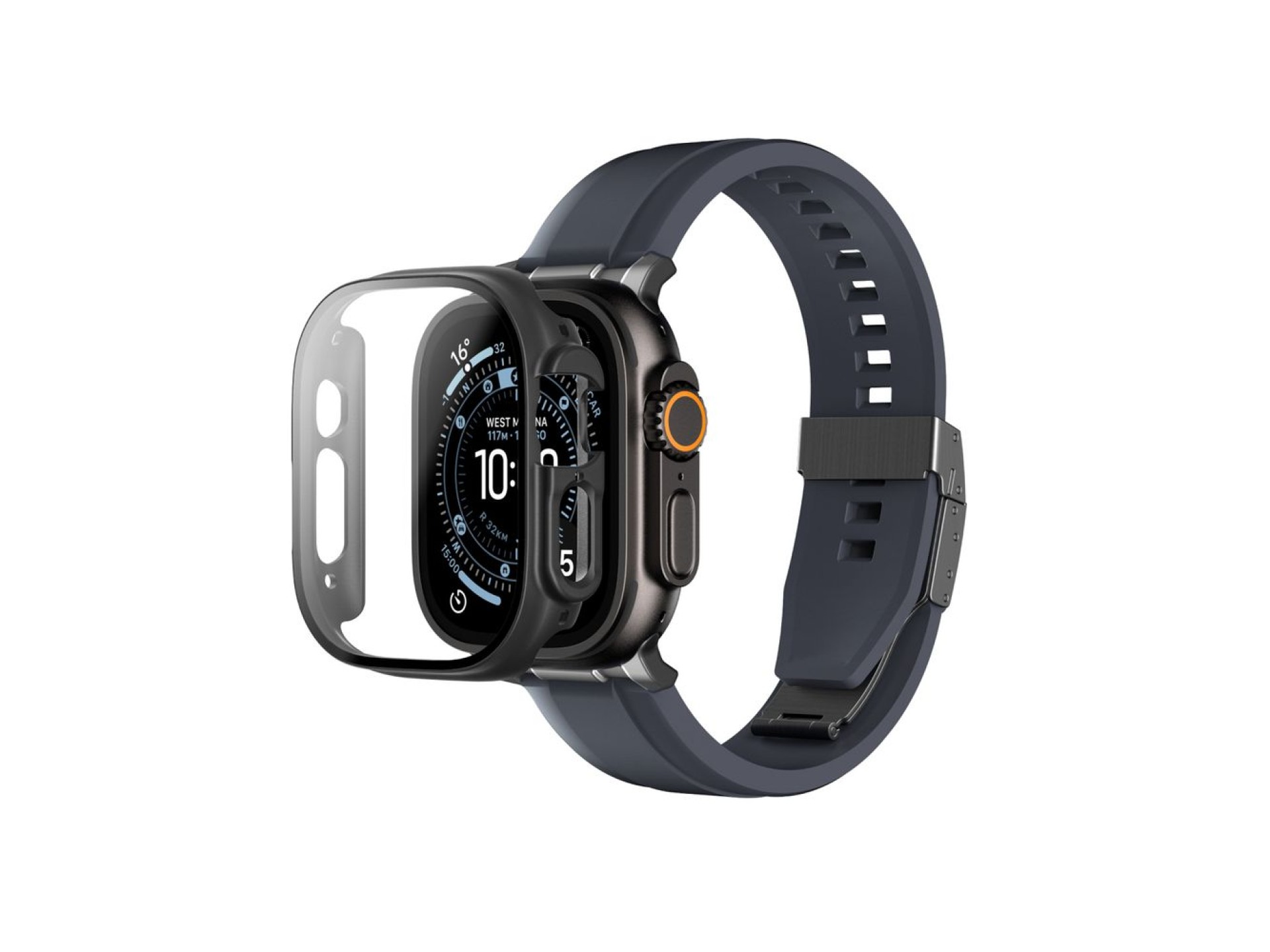 Protector de pantalla de cristal AmazingThing Radix con funda para Apple Watch Ultra 3 de 49 mm - Ne