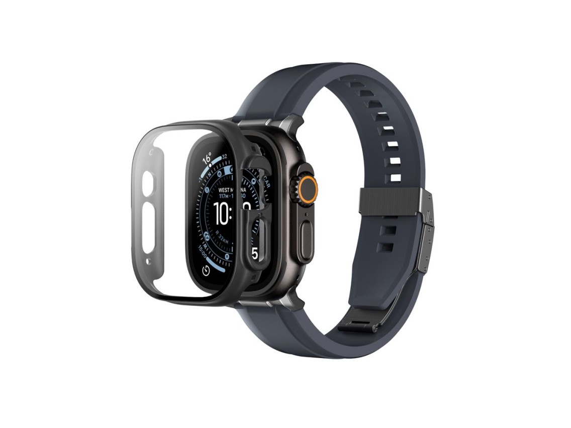 Protector de pantalla de cristal AmazingThing Radix con funda para Apple Watch Ultra 3 de 49 mm - Ne