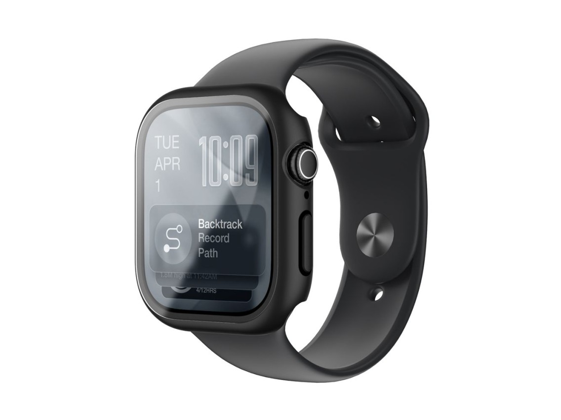 Protetor de tela de vidro AmazingThing Radix com capa para Apple Watch Series 11 46mm - Preto
