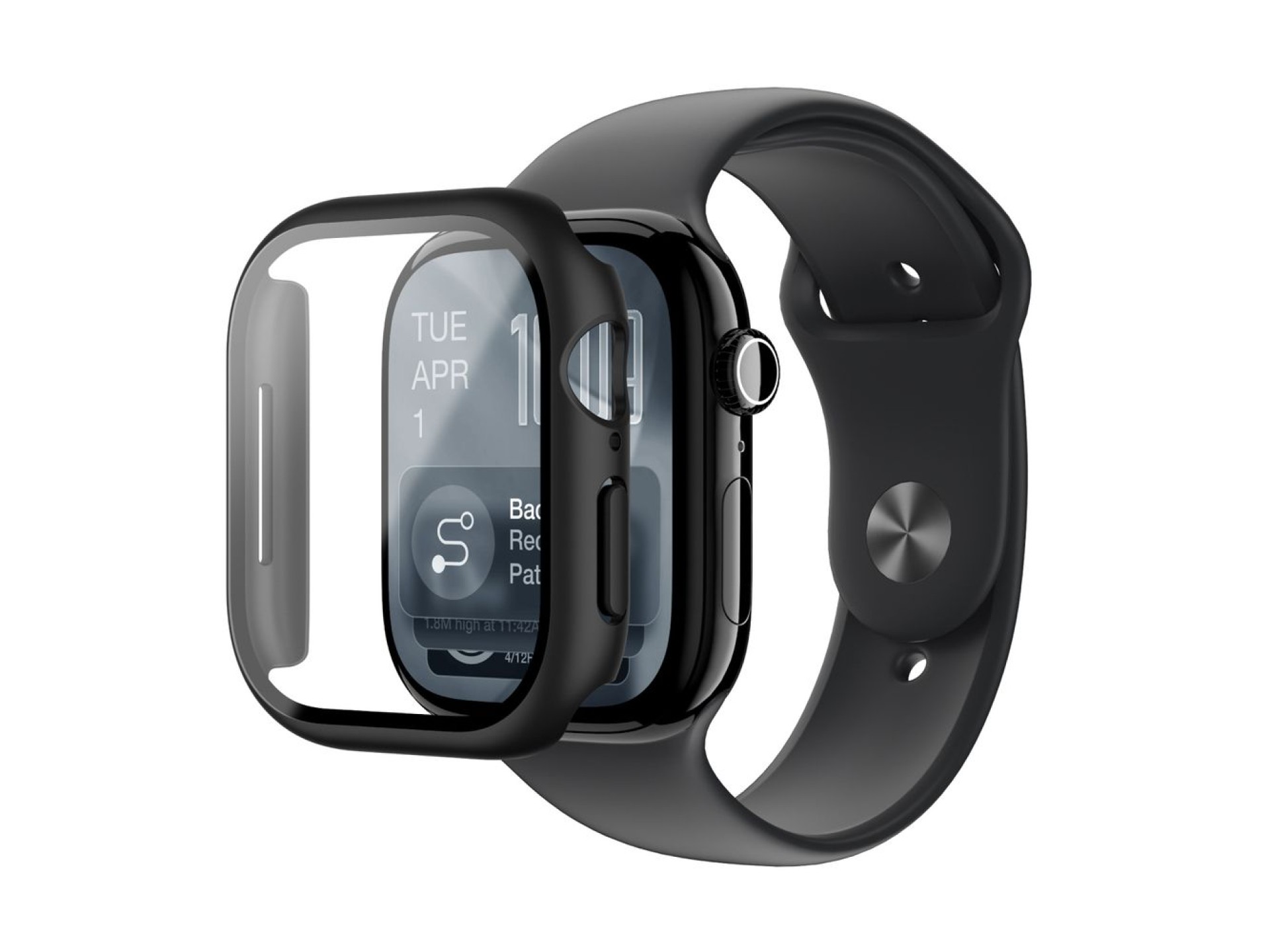 Protetor de tela de vidro AmazingThing Radix com capa para Apple Watch Series 11 46mm - Preto