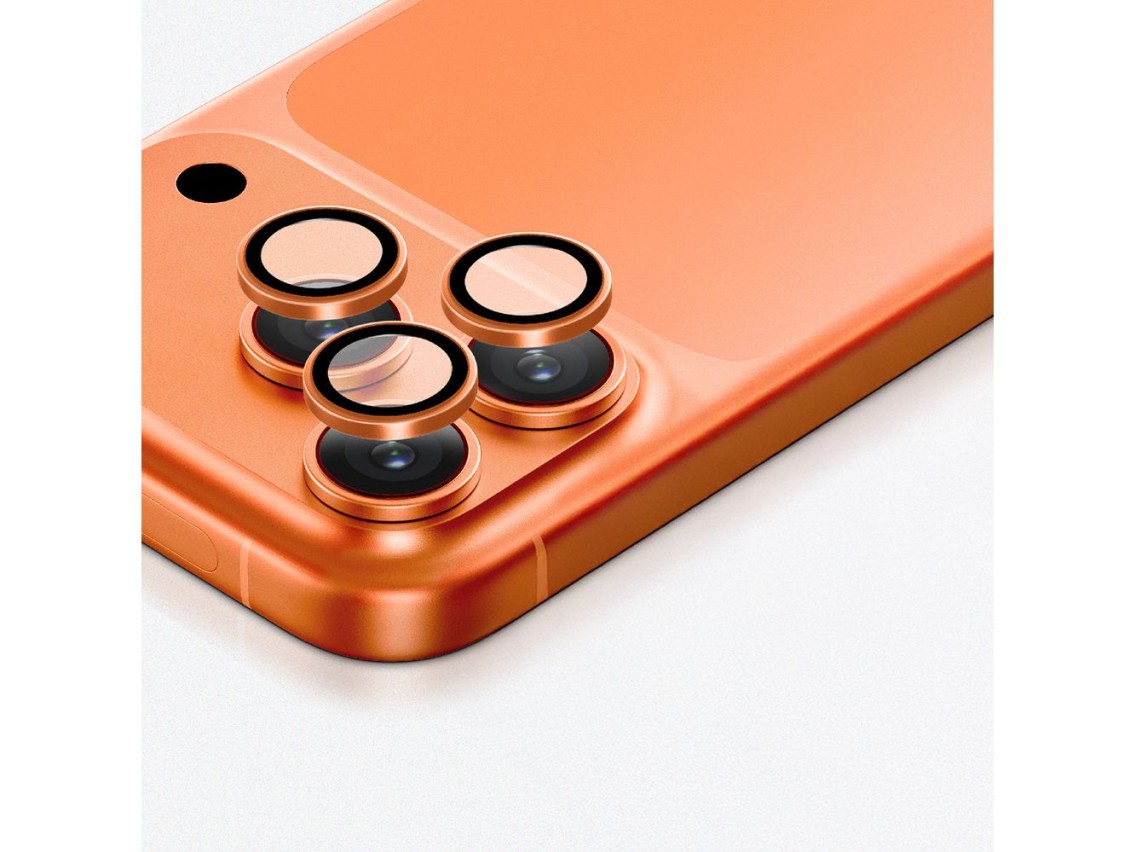 Lente de cristal AmazingThing para iPhone 17 Pro / Pro Max - con marco naranja