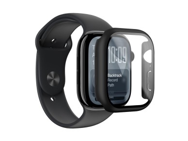 Protetor de tela de vidro AmazingThing Radix com capa para Apple Watch Series 11 46mm - Preto
