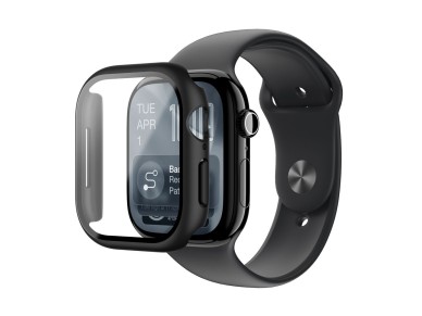 Protetor de tela de vidro AmazingThing Radix com capa para Apple Watch Series 11 46mm - Preto