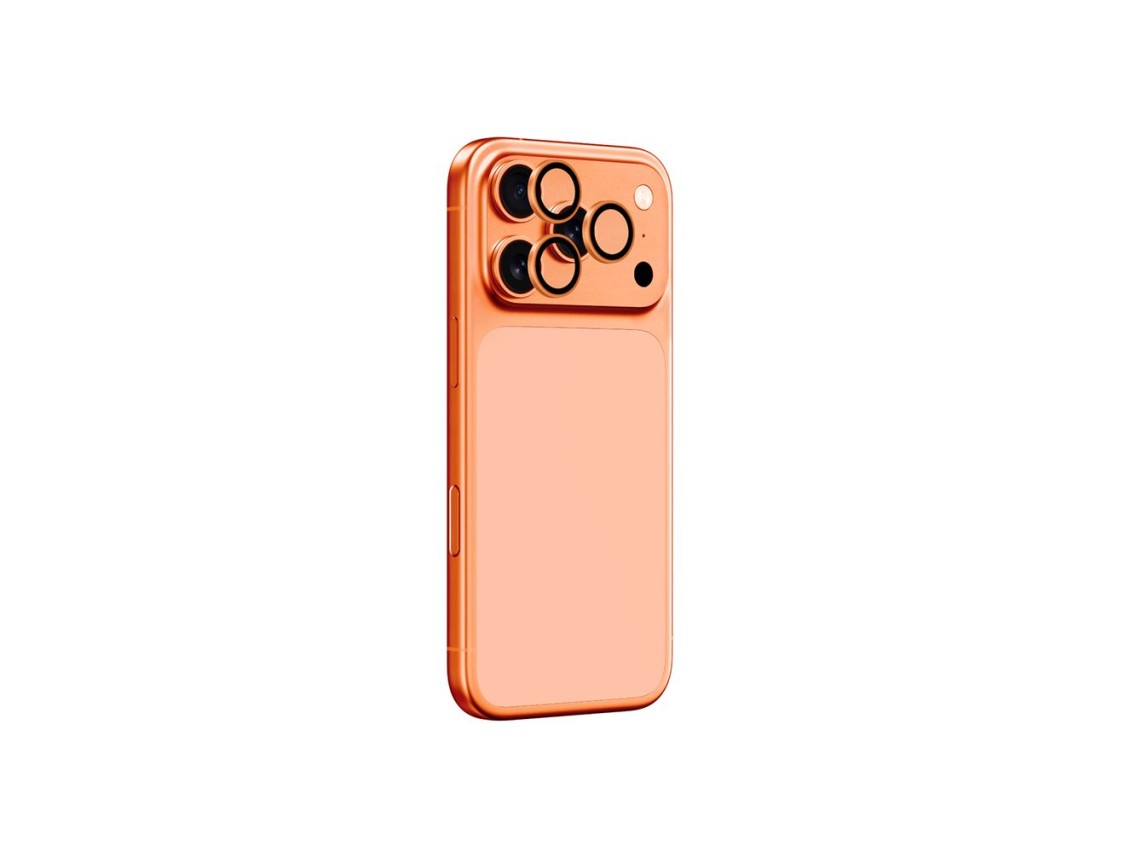 Lente de cristal AmazingThing para iPhone 17 Pro / Pro Max - con marco naranja