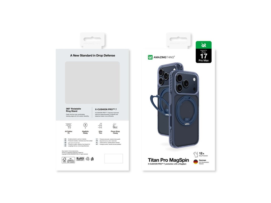 Funda AmazingThing Titan Pro MagSpin para iPhone 17 Pro Max compatible con MagSafe - Azul
