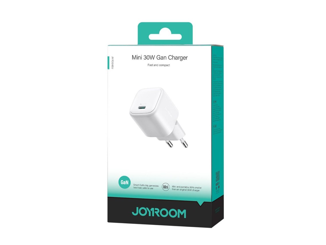 Joyroom JR-TCG15 Mini 30W GaN USB-C Wall Charger - White